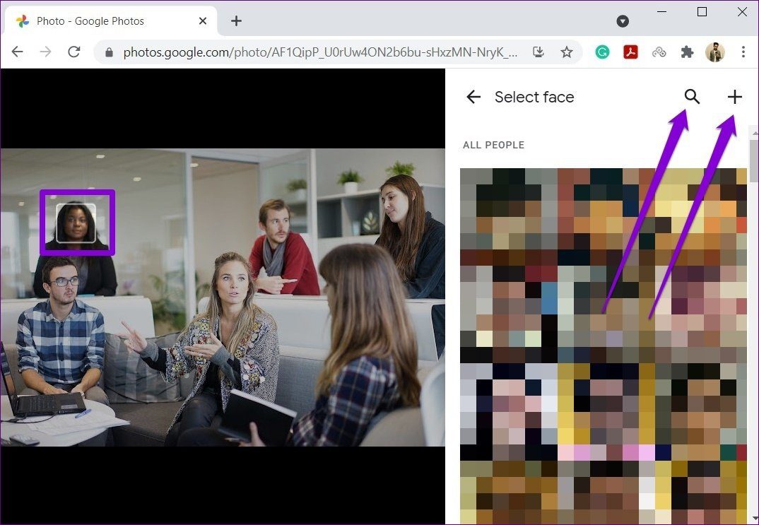 Add Faces in Google Photos on PC