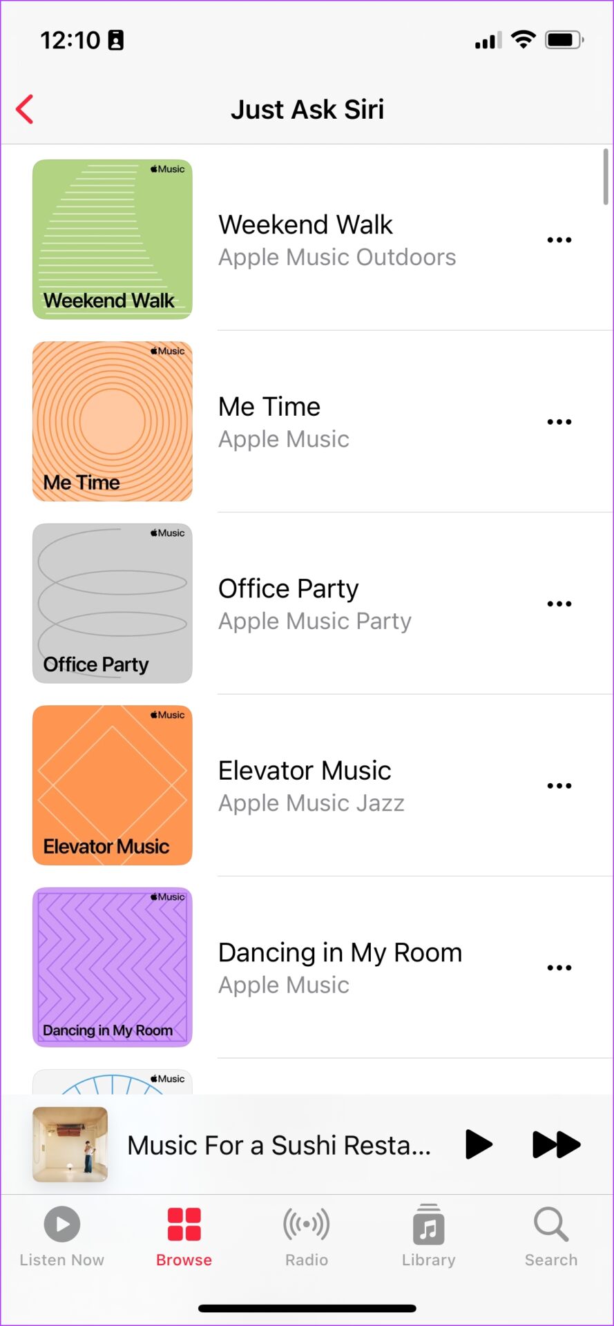 Apple Suggested Playlists