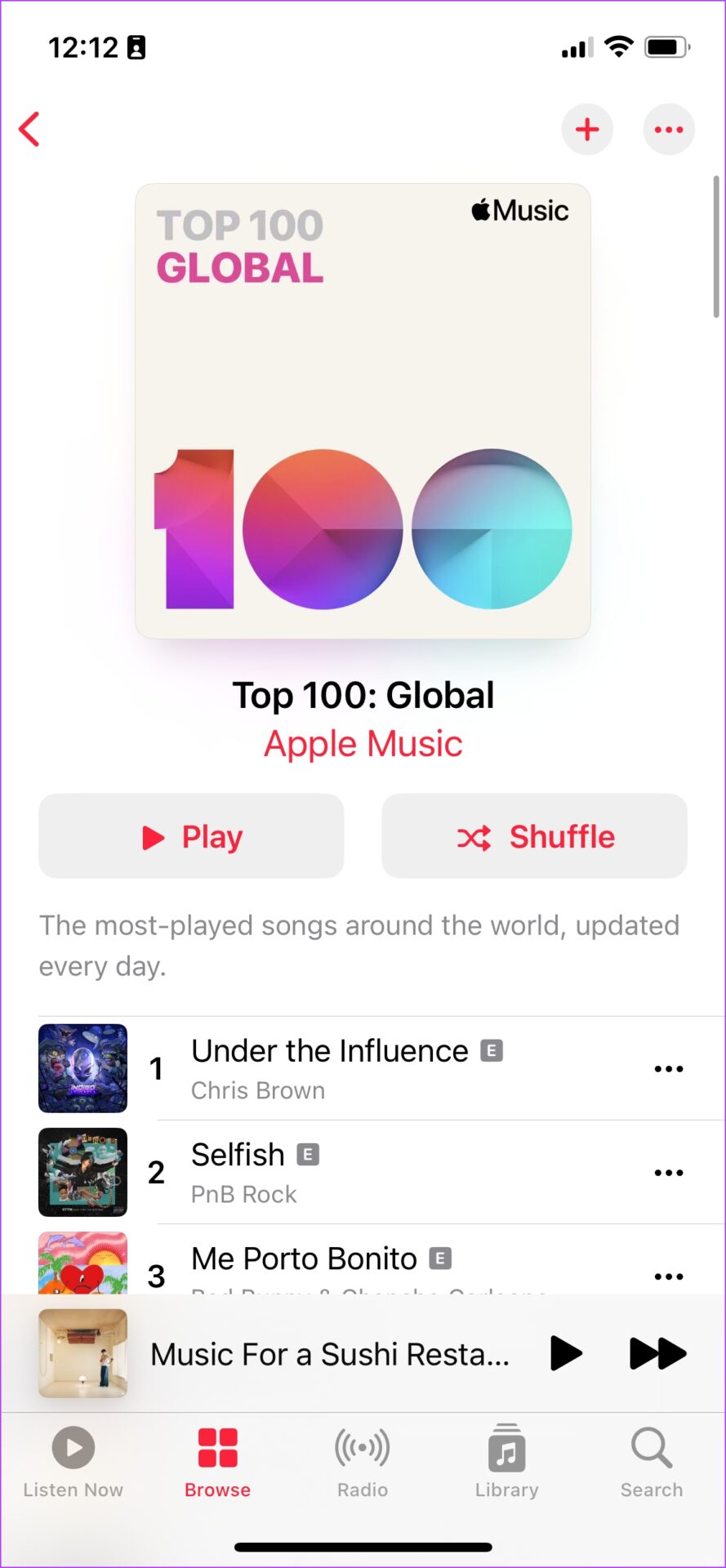 Apple Top 100 Playlist