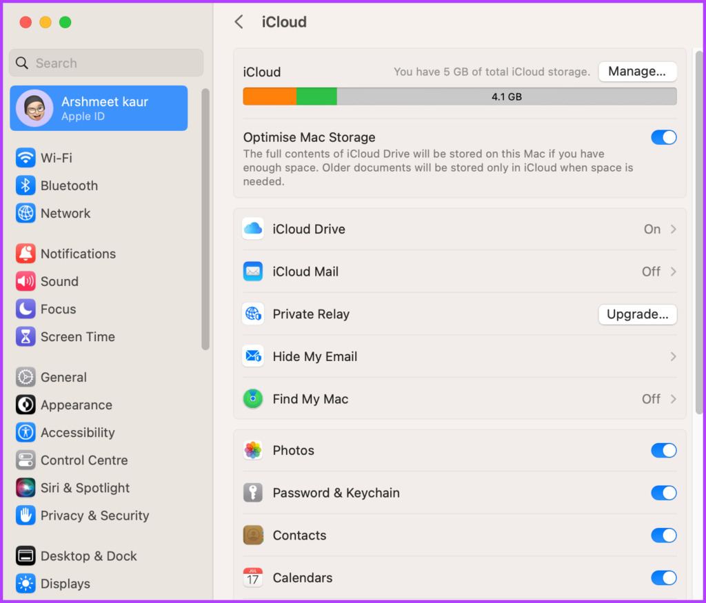 Disable or enable iCloud sync