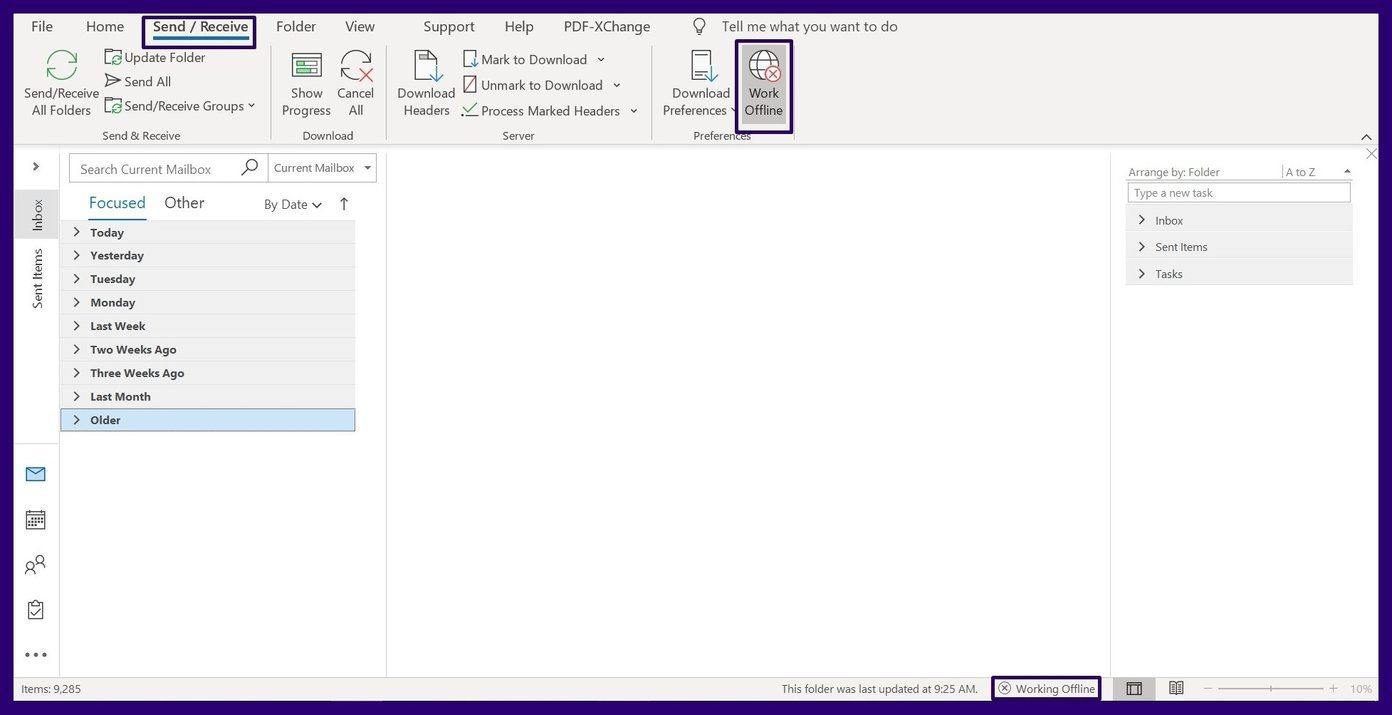 Fix mail stuck in outlook outbox step 2