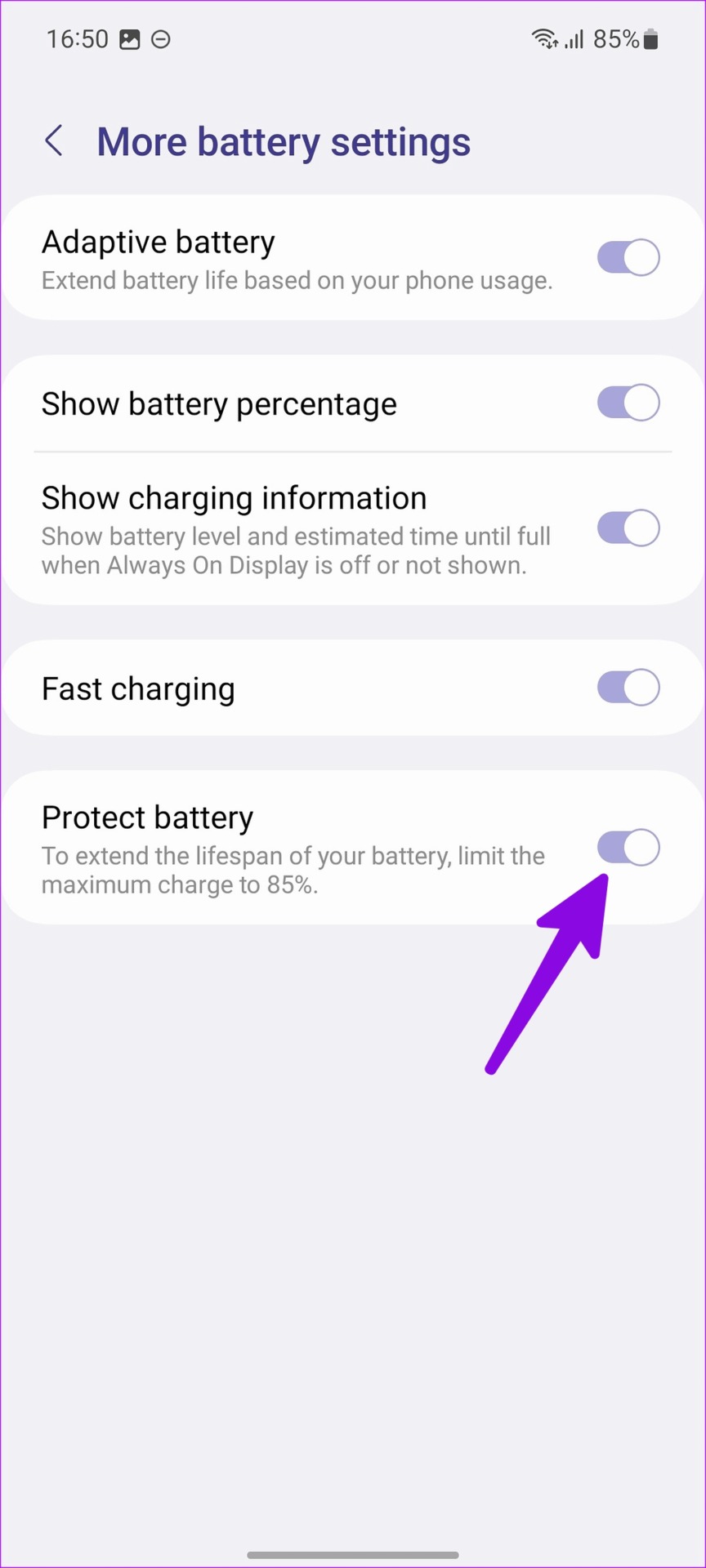 Disable protect battery