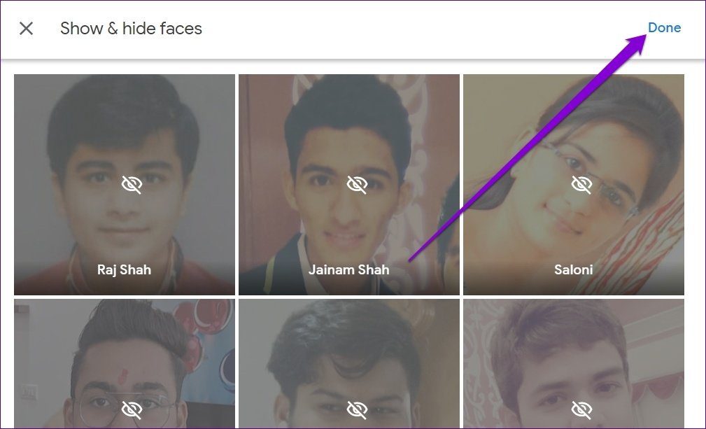Hide Faces in Google Photos