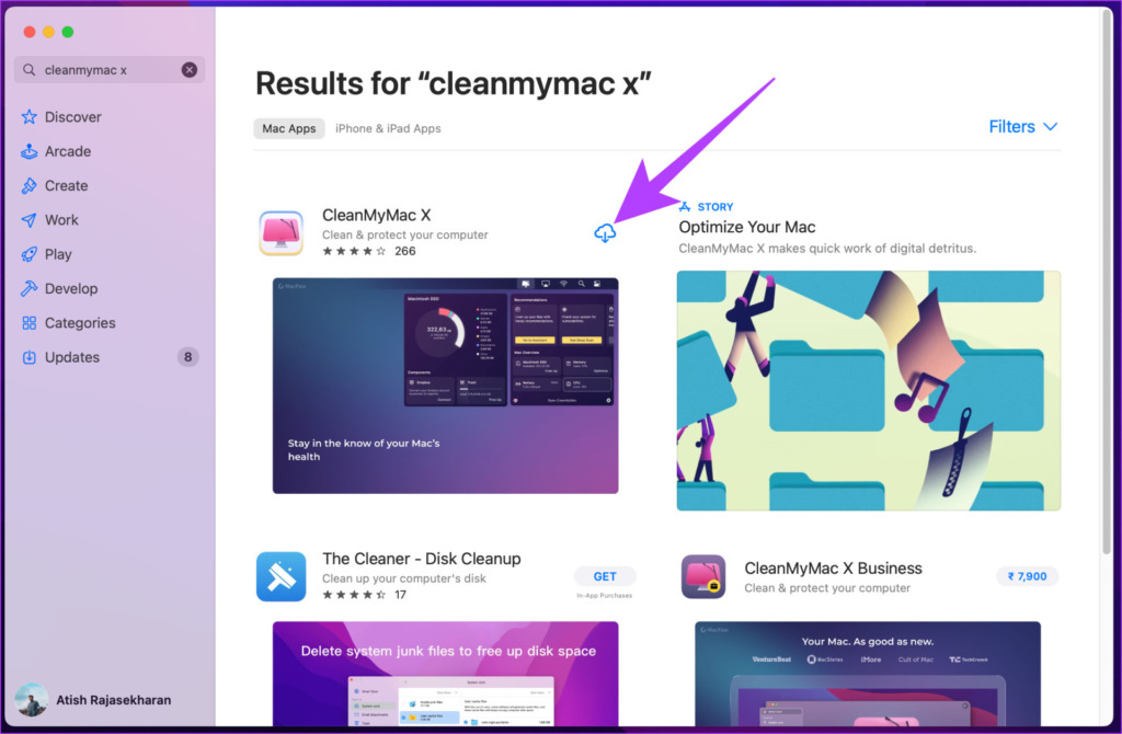 Download the CleanMyMac X app