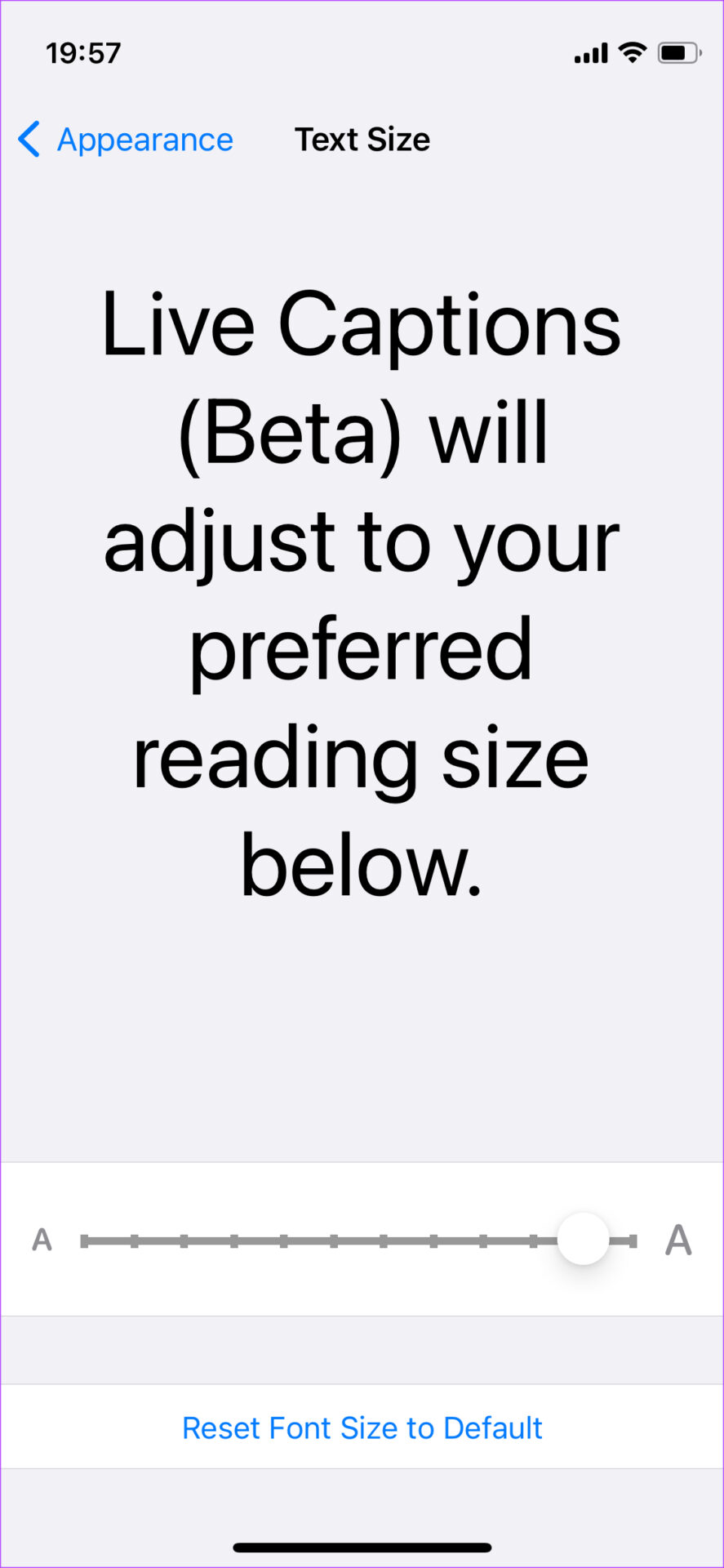 text size