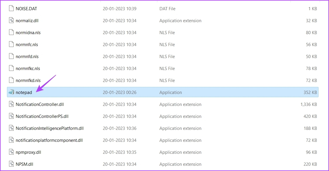 Notepad file in File Explorer