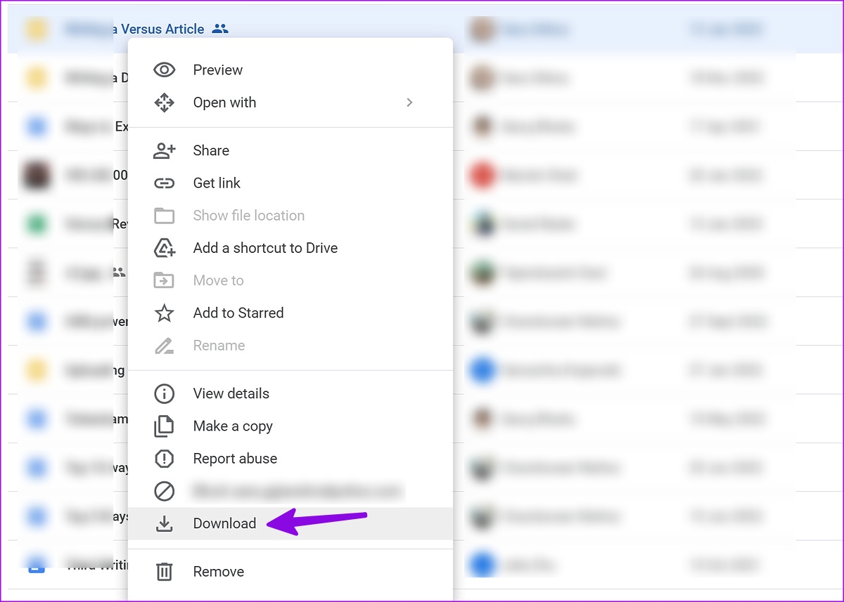 download shared file on google drive