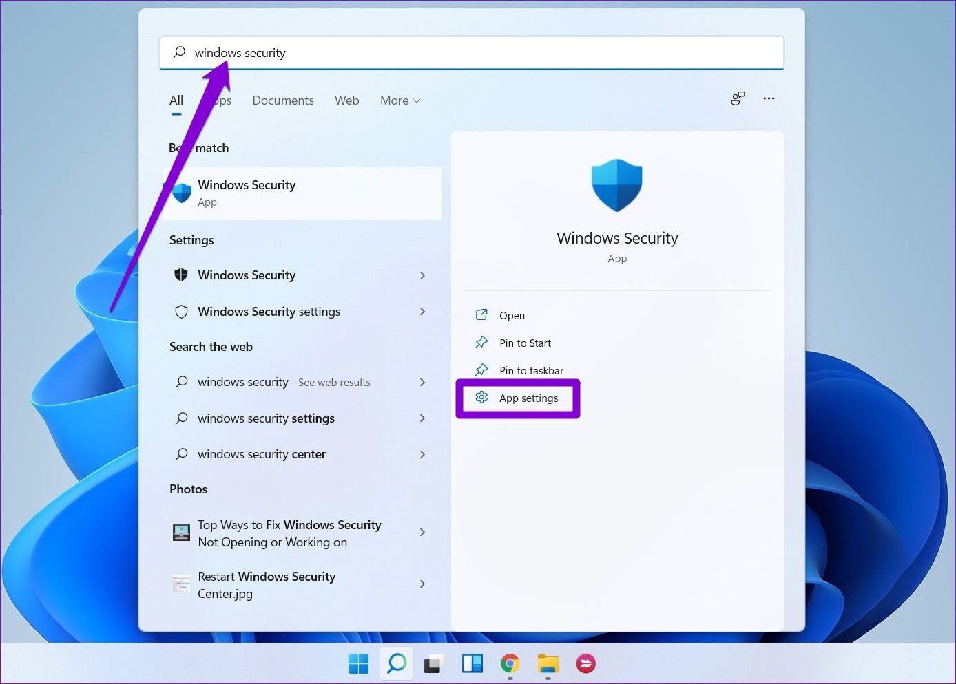 Windows Security App Settings